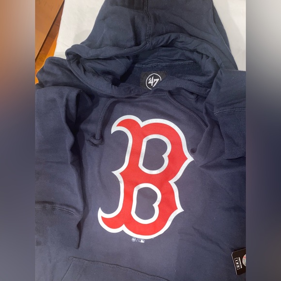🎉HP🎉🎉NEW HOODIE BOSTON RED SOX Pullover 47 Brand Navy Sweatshirt Kangaroo XL - Picture 1 of 10